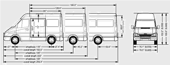 Mercedes sprinter passenger van dimensions #1